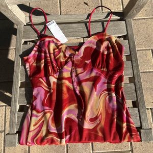 URBAN OUTFITTERS RED SWIRL DRESS